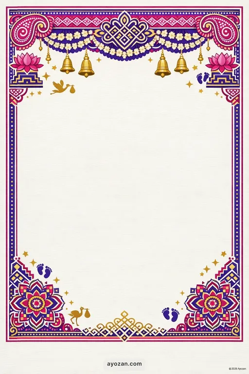 Tamil Baby Shower · Contemporary — Tamil Hindu Modern Baby Shower invitation card design from Ayozan