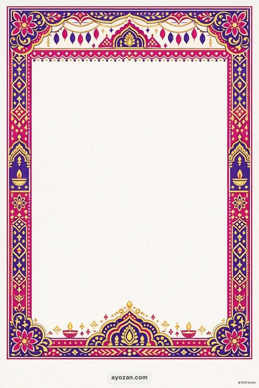 Andhra Modern Diwali Telugu Card — Telugu Hindu Modern Diwali invitation card design from Ayozan