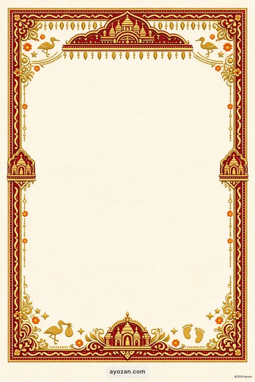Andhra Baby Shower · Classic — Telugu Hindu Traditional Baby Shower invitation card design from Ayozan