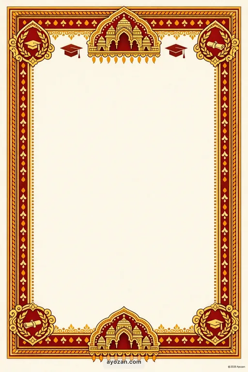Andhra Graduation · Classic — Telugu Hindu Traditional Graduation invitation card design from Ayozan