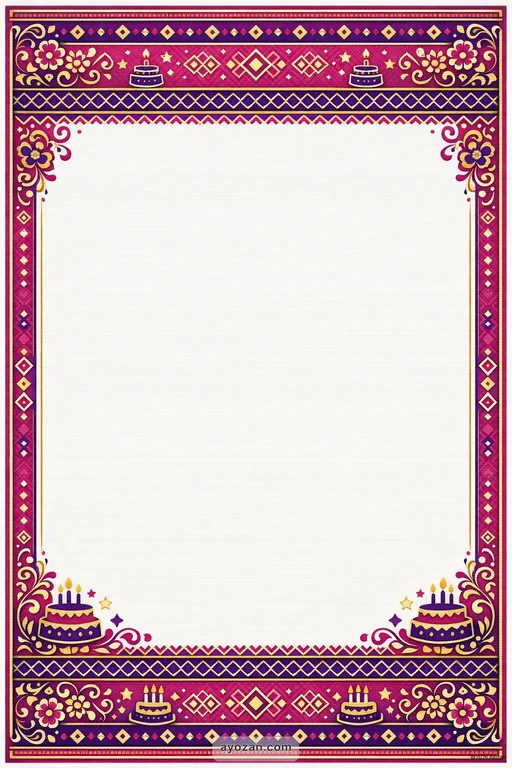 Northeast Birthday · Contemporary — Northeast Indian Hindu Modern Birthday invitation card design from Ayozan