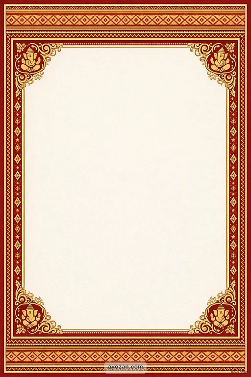 Northeast Housewarming · Classic — Northeast Indian Hindu Traditional Housewarming invitation card design from Ayozan