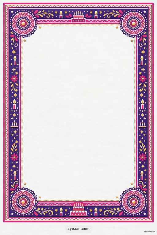 Uttarakhand Birthday · Contemporary — Uttarakhandi Hindu Modern Birthday invitation card design from Ayozan