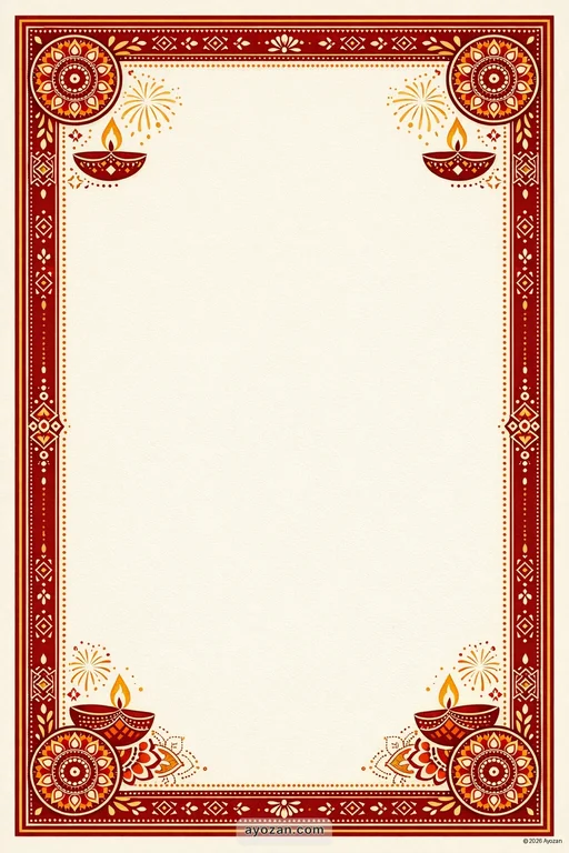 Uttarakhand Diwali · Classic — Uttarakhandi Hindu Traditional Diwali invitation card design from Ayozan
