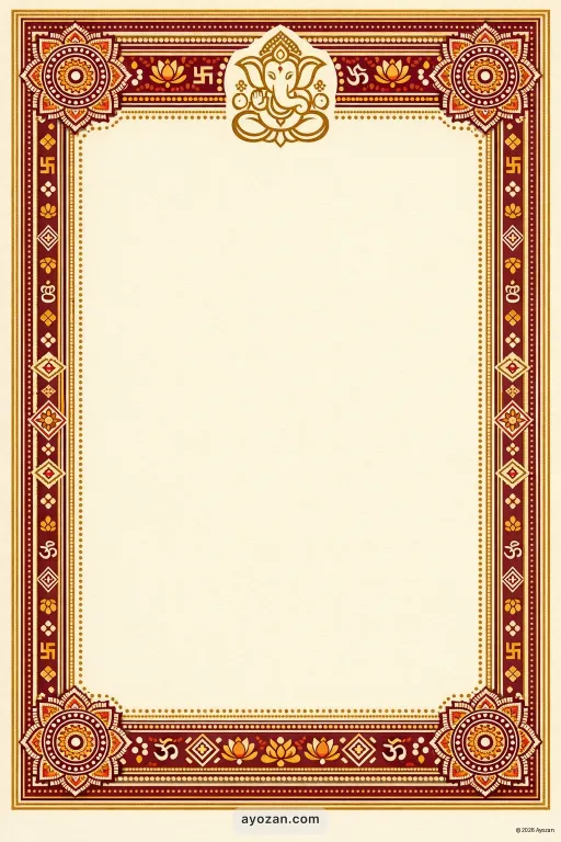 Uttarakhand Wedding · Classic — Uttarakhandi Hindu Traditional Wedding invitation card design from Ayozan