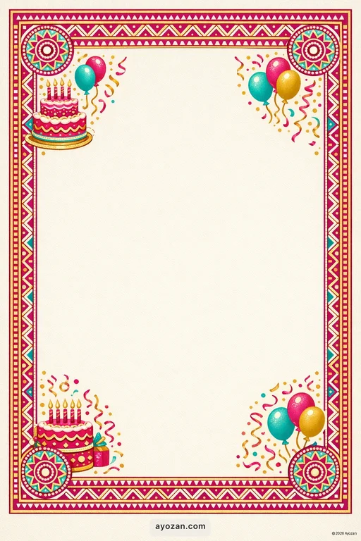 Uttarakhand Birthday · Classic — Uttarakhandi Traditional Birthday invitation card design from Ayozan
