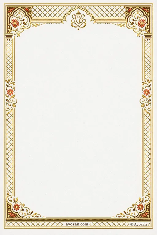 Rajasthani Prayer Meeting · Floral — Rajasthani Hindu Botanical Prayer Meeting invitation card design from Ayozan