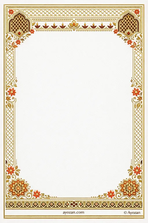 Rajasthani Diwali · Ornate — Rajasthani Hindu Ornate Diwali invitation card design from Ayozan