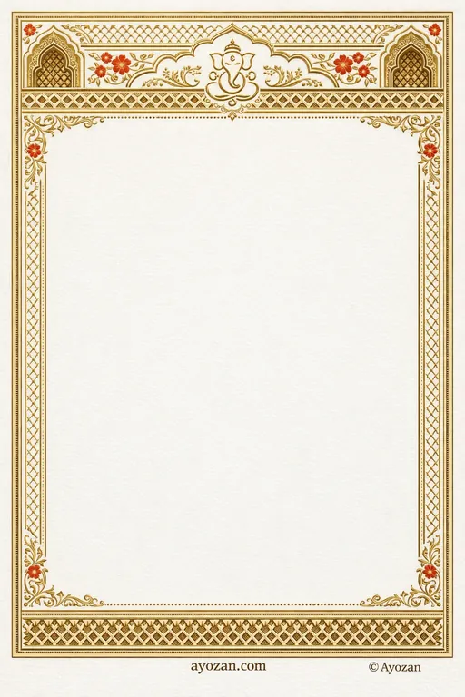 Rajasthani Mehndi · Ornate — Rajasthani Hindu Ornate Mehndi invitation card design from Ayozan