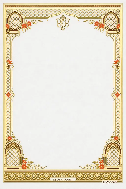 Rajasthani Reception · Ornate — Rajasthani Hindu Ornate Reception invitation card design from Ayozan