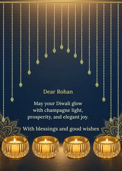 Champagne Rangoli — Diwali design