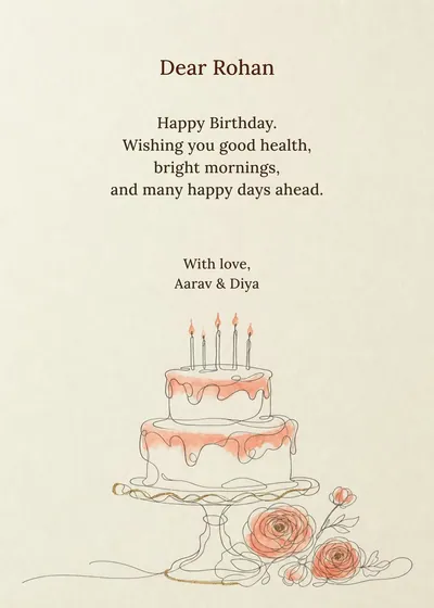 Cake Sketch Birthday Wishes — Birthday design