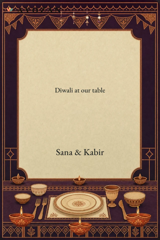 Diwali at Our Table — Diwali Dinner Invitation