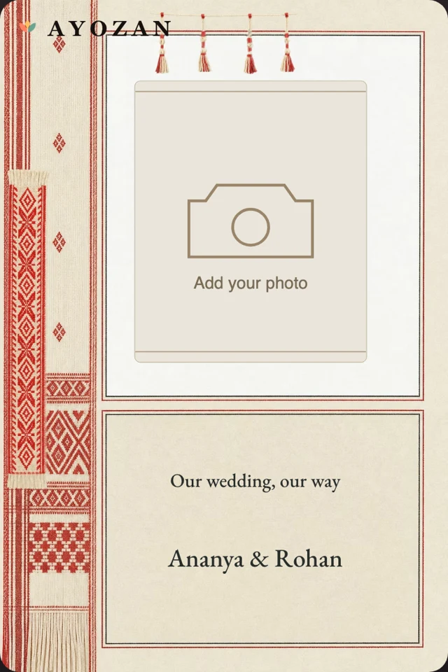 Gamosa, in Focus — Assamese Photo Wedding Invitation