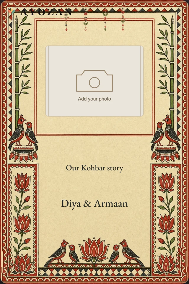 Our Kohbar Story — Kohbar Photo Wedding Invitation