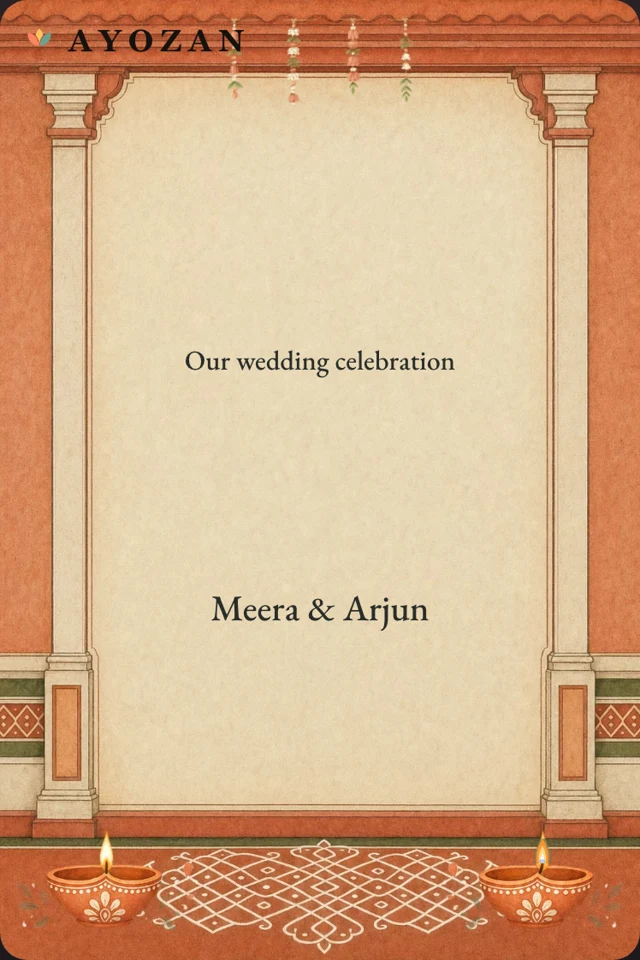 Kolam Courtyard — Tamil Kolam Wedding Invitation