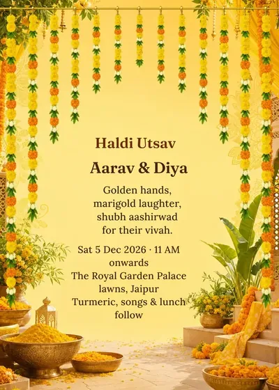 Marigold Haldi — Haldi design