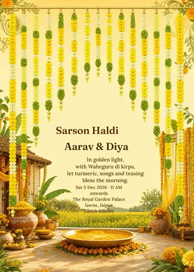 Sarson Haldi — Haldi design
