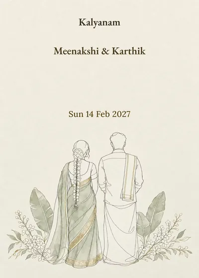 Jodi Sketch South Indian Wedding — Wedding design