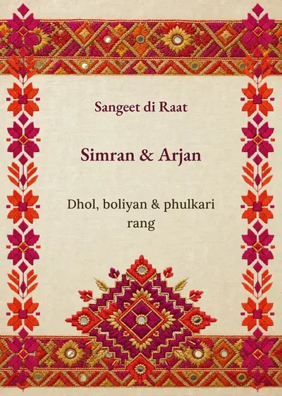 Phulkari Sangeet — Sangeet design