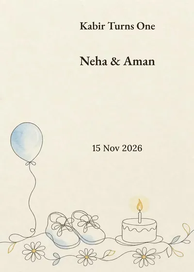 First Birthday Sketch — Birthday design