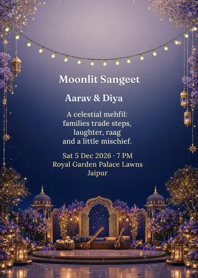 Celestial Sangeet — Sangeet design