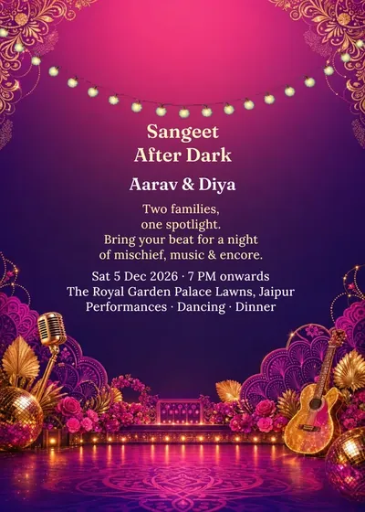 Neon Sangeet — Sangeet design