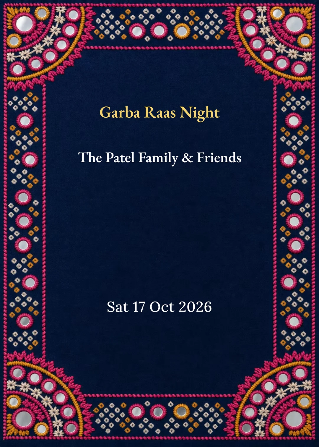 Garba Raas: finished navratri night invitation