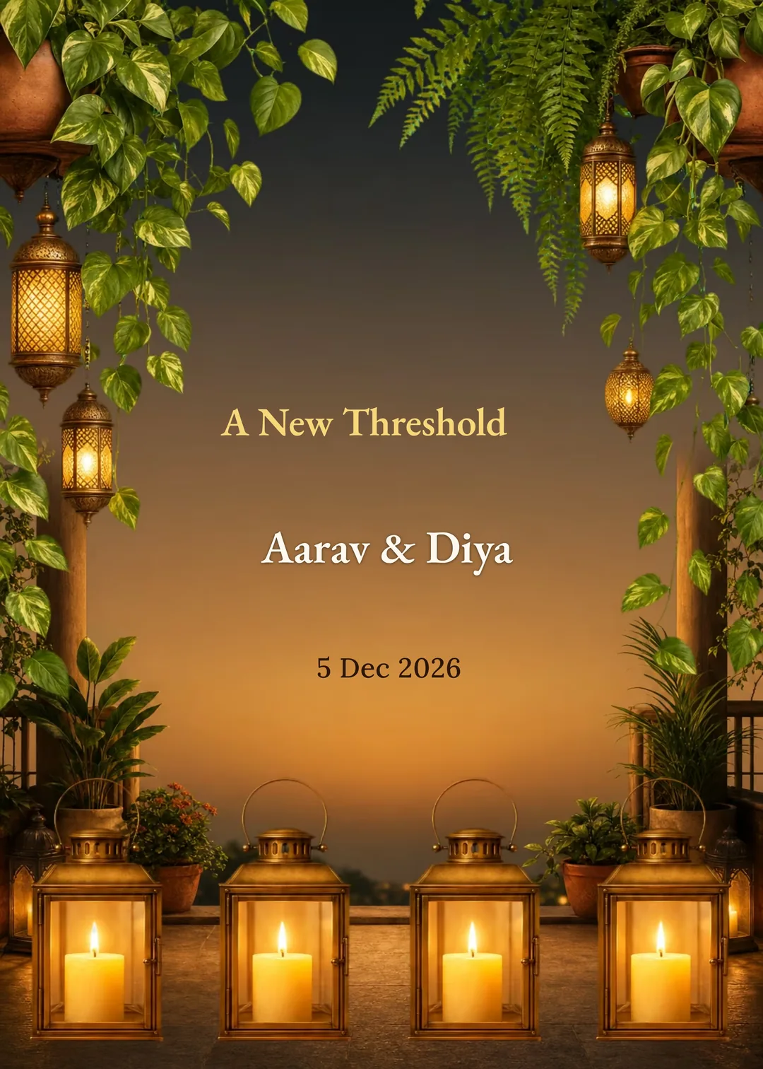 Veranda Lanterns: finished housewarming invitation